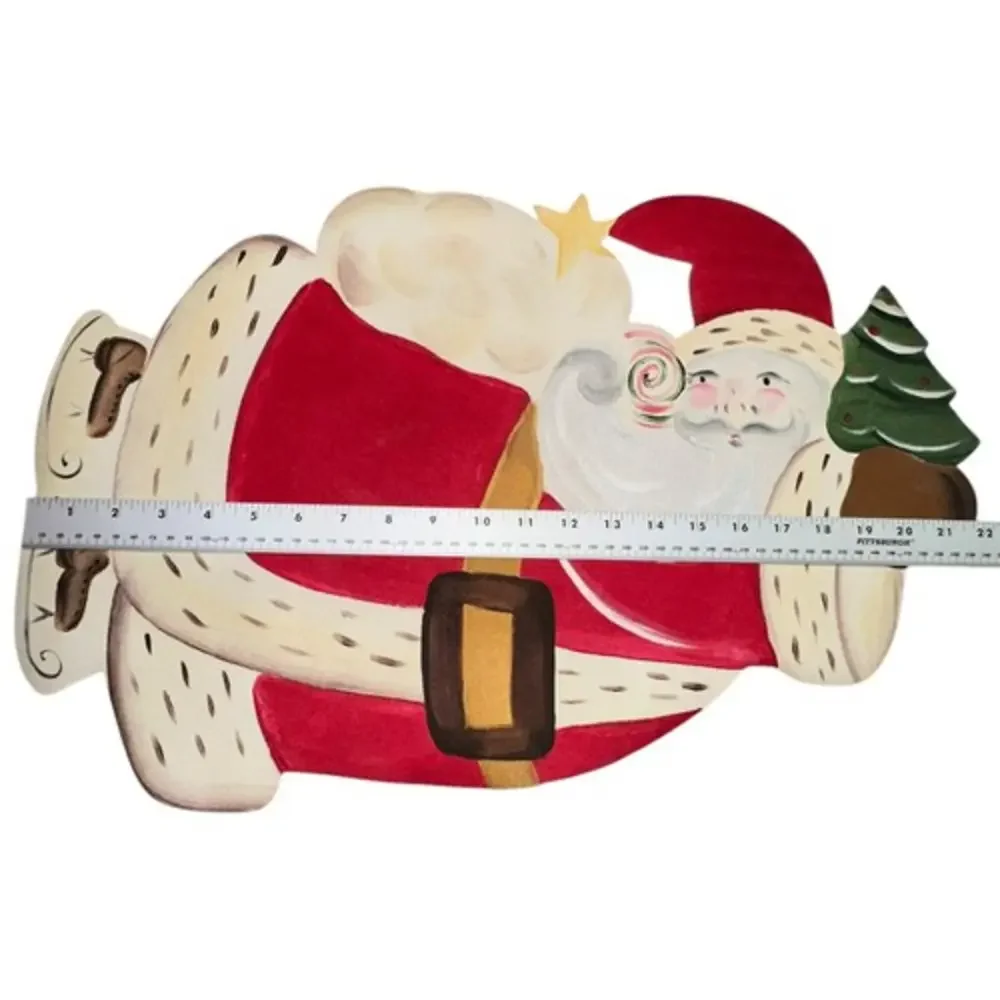 Set of 2‎ - Vintage 2002 Carole Shiber Large Flying Santa Pair of Placemats EUC